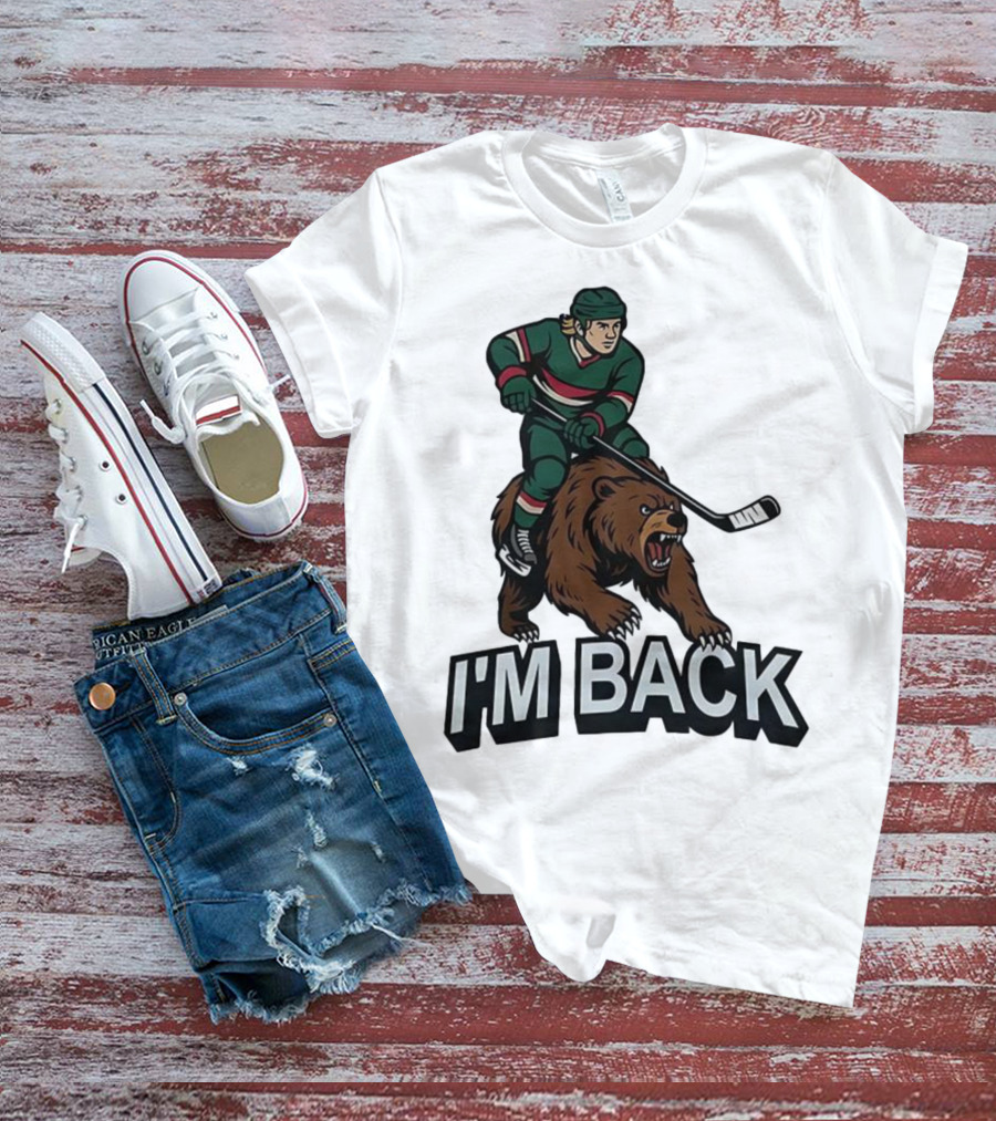 I'm Back Minnesota Wild NHL Bear Hockey Player Graphic T-Shirt