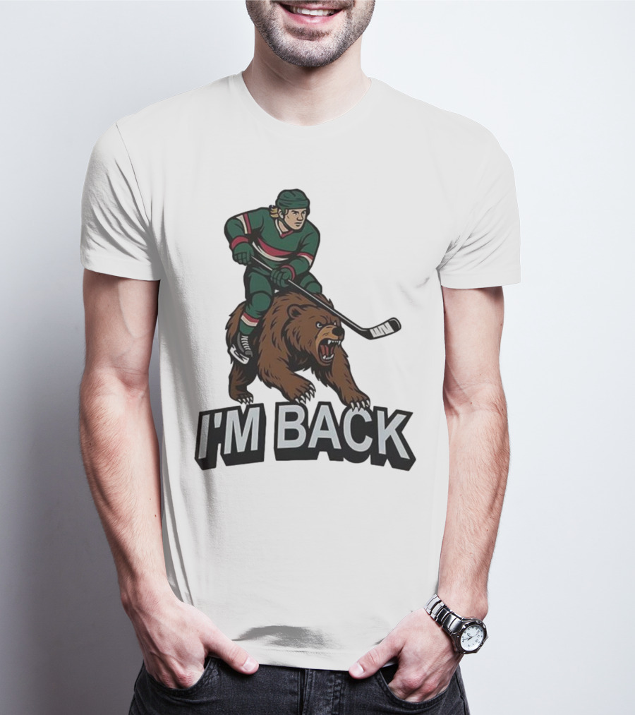 I'm Back Minnesota Wild NHL Bear Hockey Player Graphic T-Shirt