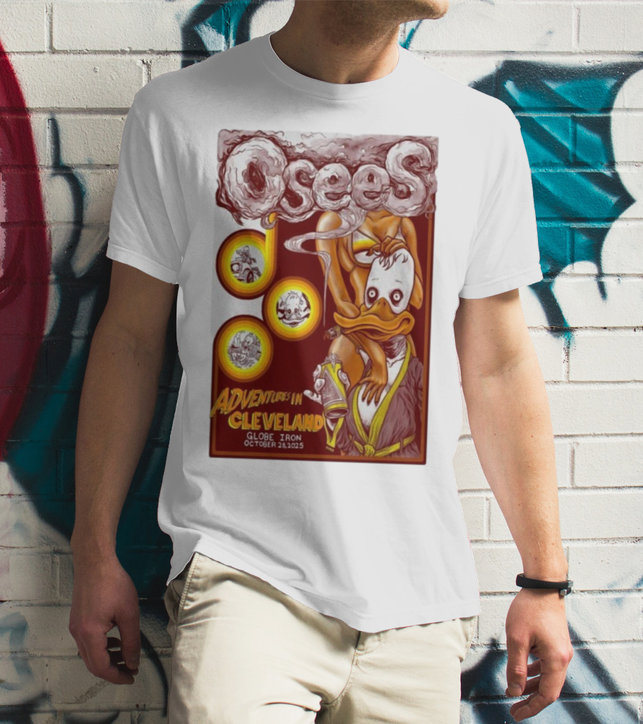 Osees Adventures In Cleveland Globe Iron October 28 2025 T-Shirt