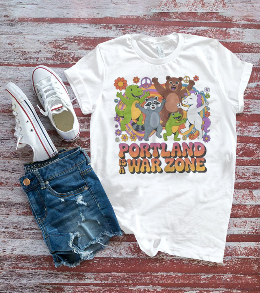 Portland Is A War Zone Peaceful Animal Dance Celebration T-Shirt