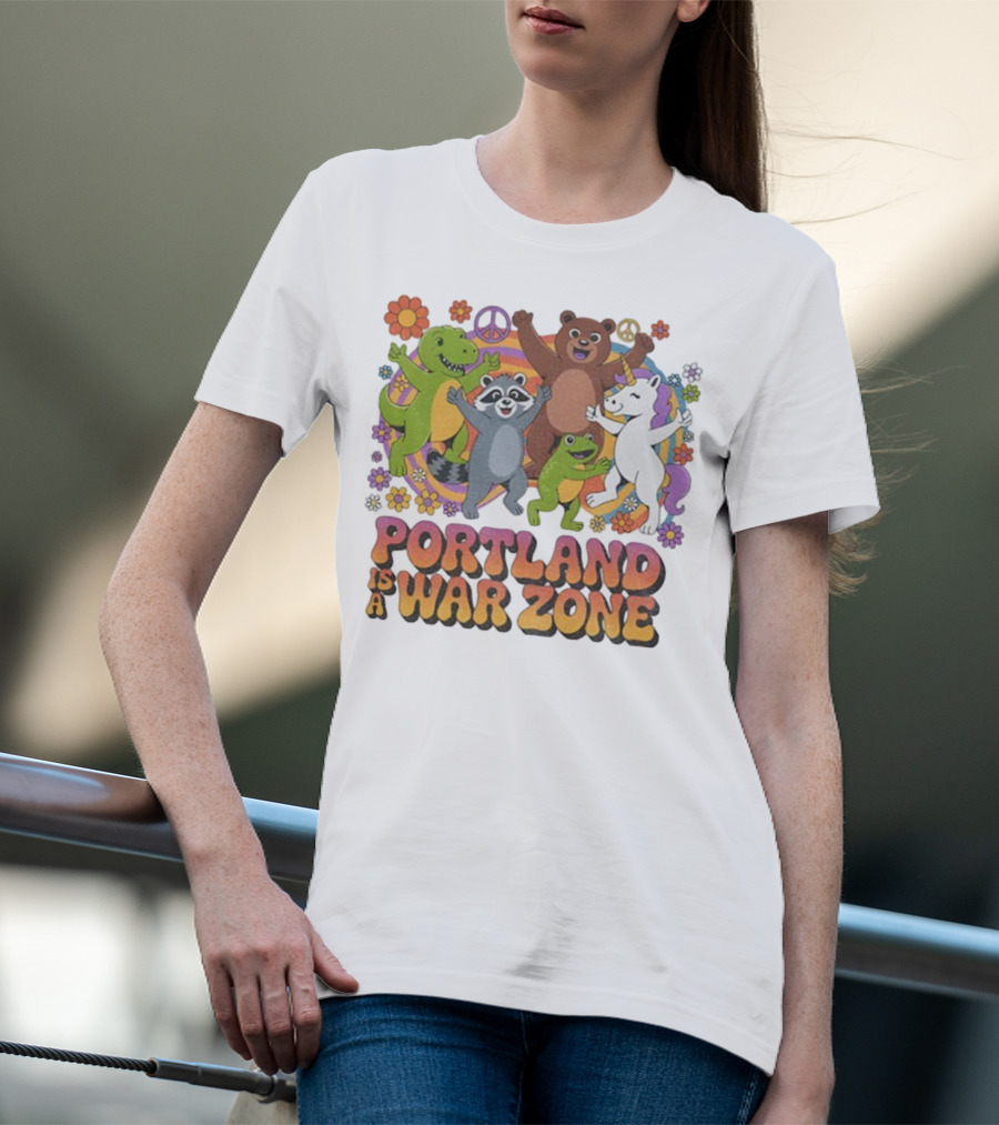 Portland Is A War Zone Peaceful Animal Dance Celebration T-Shirt