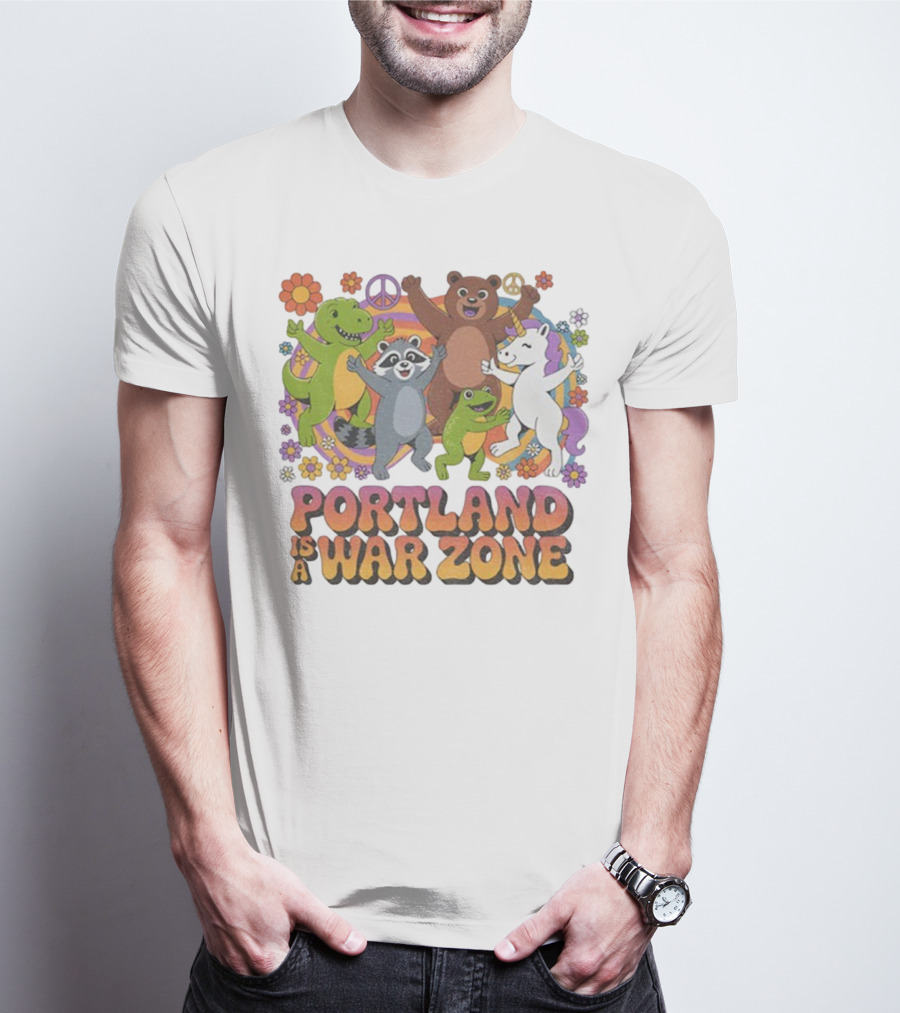 Portland Is A War Zone Peaceful Animal Dance Celebration T-Shirt