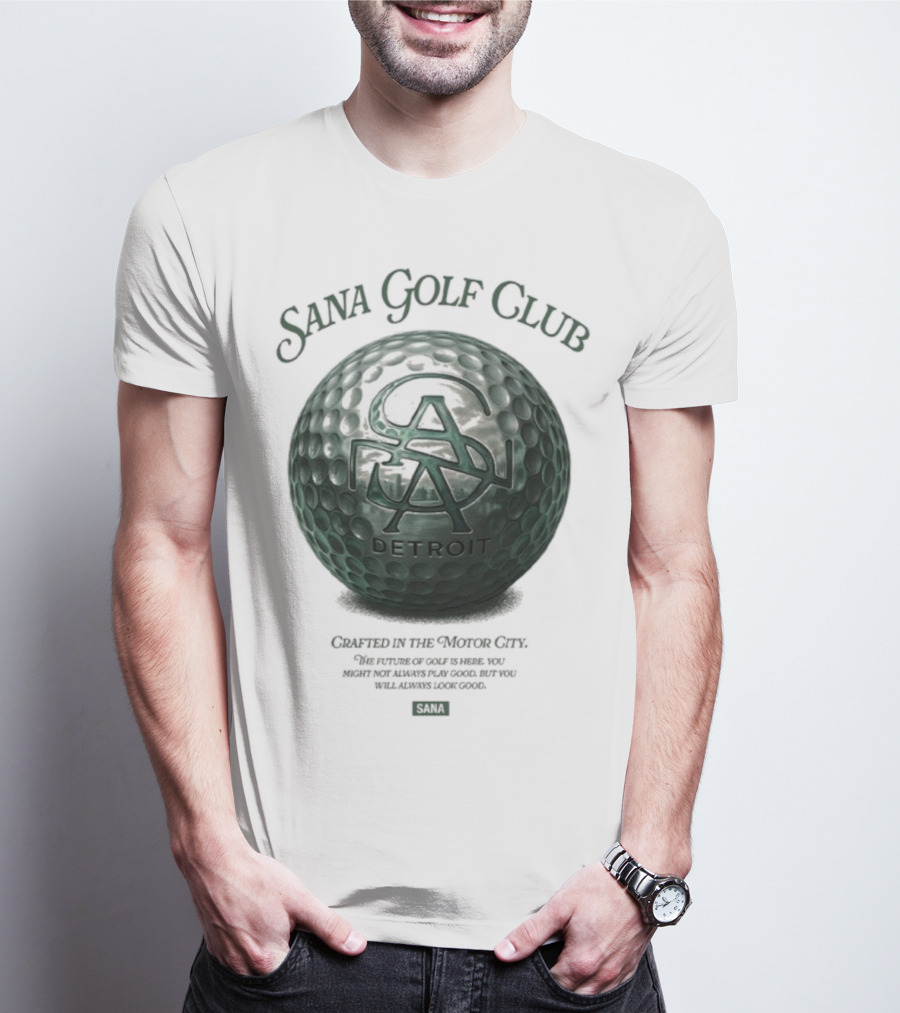 Sana Golf Club Detroit Crafted In The Motor City T-Shirt
