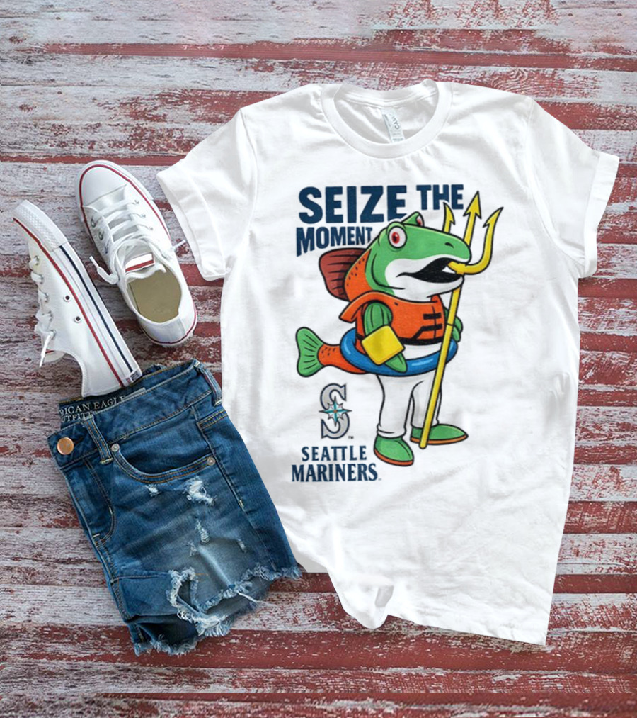 Seattle Mariners Humpy Salmon Trident Seize The Moment MLB T-Shirt