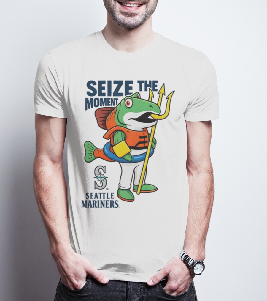 Seattle Mariners Humpy Salmon Trident Seize The Moment MLB T-Shirt