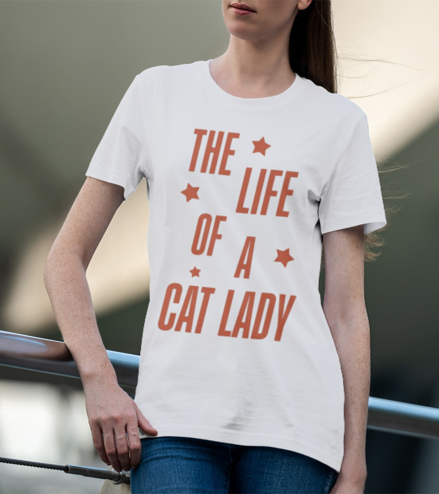 The Life Of A Cat Lady Stars T-Shirt
