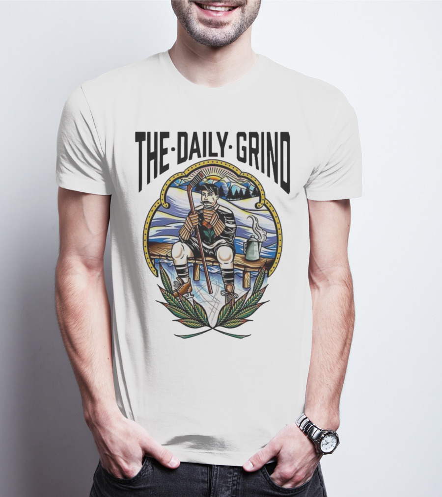 The Daily Grind Hockey Relaxation Scene NHL Inspired T-Shirt