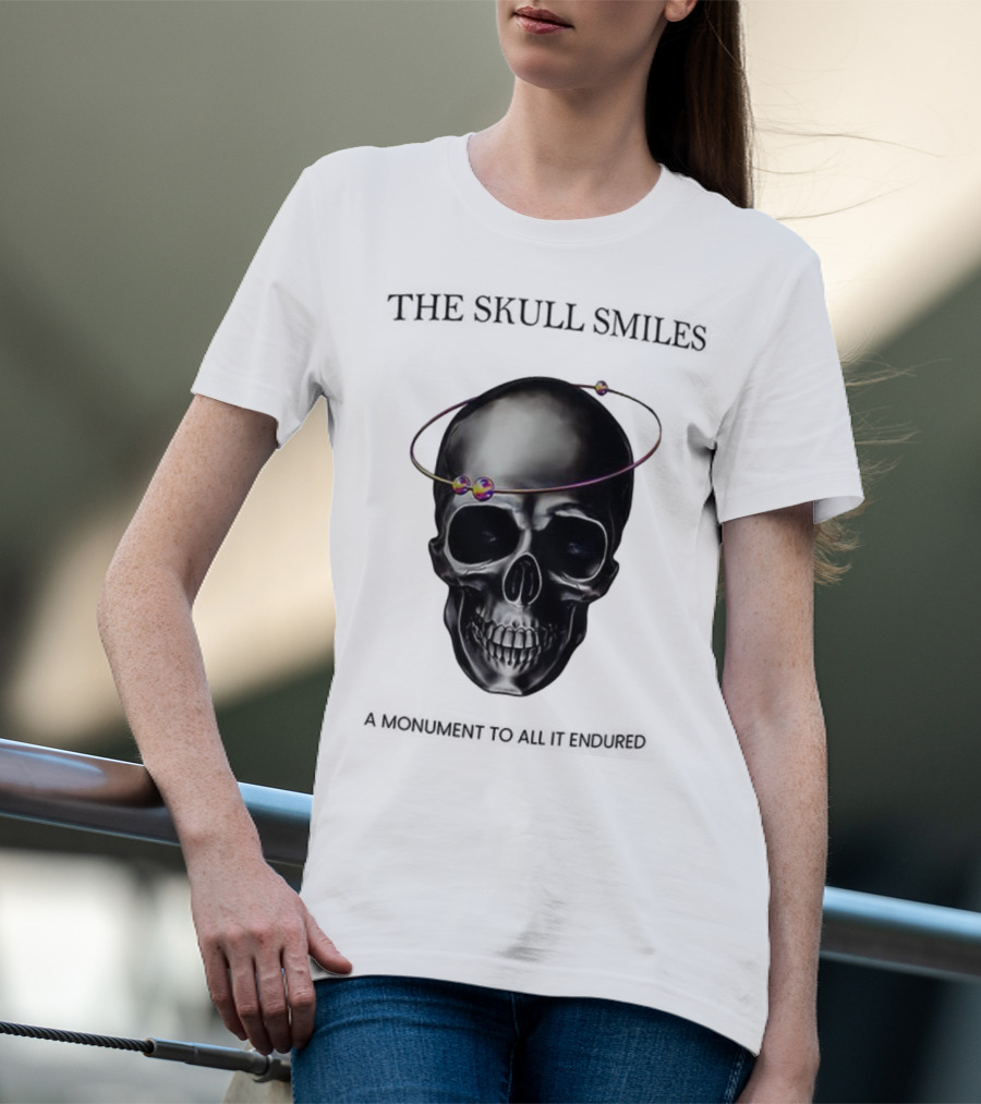 The Skull Smiles A Monument To All It Endured With Planetary Orbit Halo T-Shirt