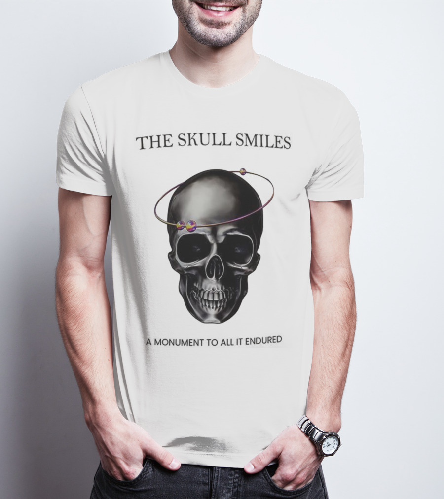 The Skull Smiles A Monument To All It Endured With Planetary Orbit Halo T-Shirt