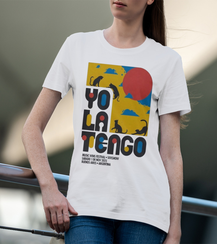 Yo La Tengo Cats And Sun Graphic 11.1.2025 Music Wins Festival Buenos Aires Argentina T-Shirt