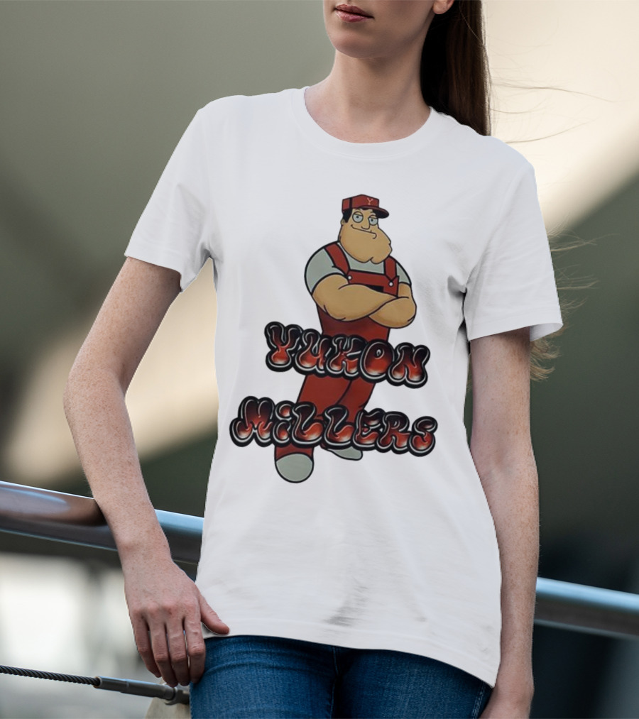 Yukon Millers Overalls Red Cartoon Character T-Shirt
