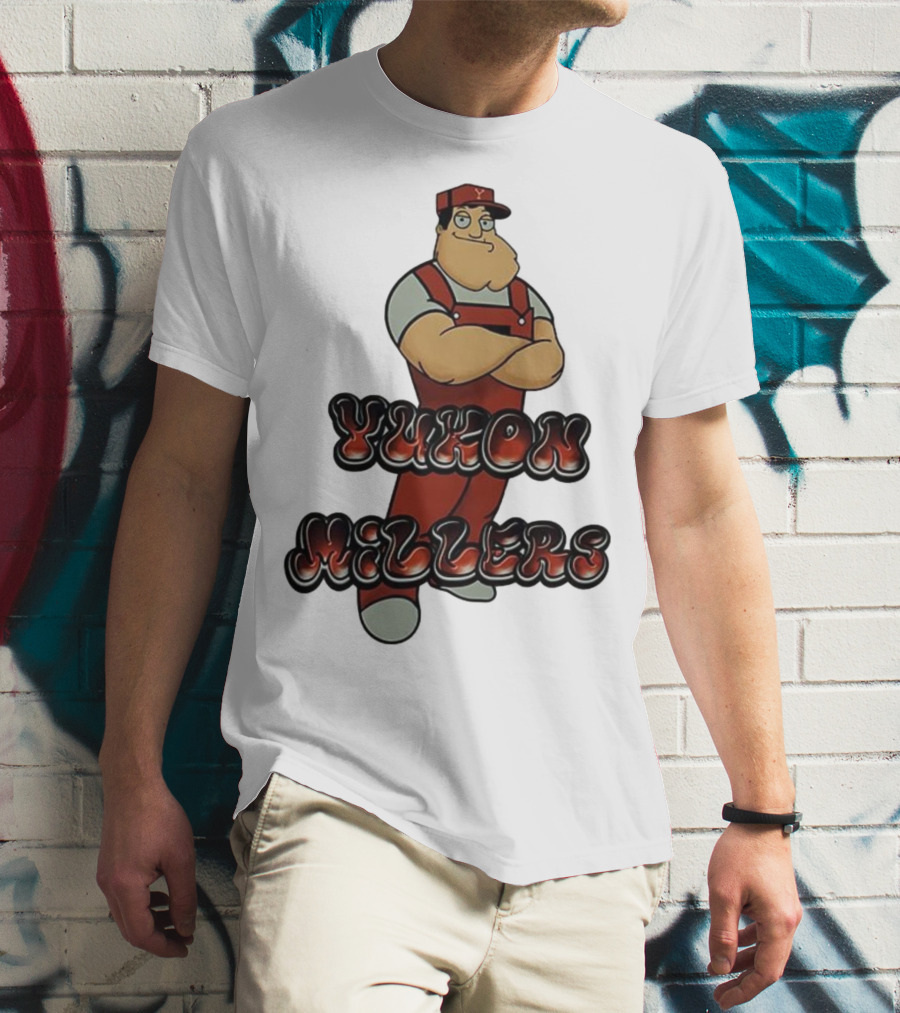 Yukon Millers Overalls Red Cartoon Character T-Shirt