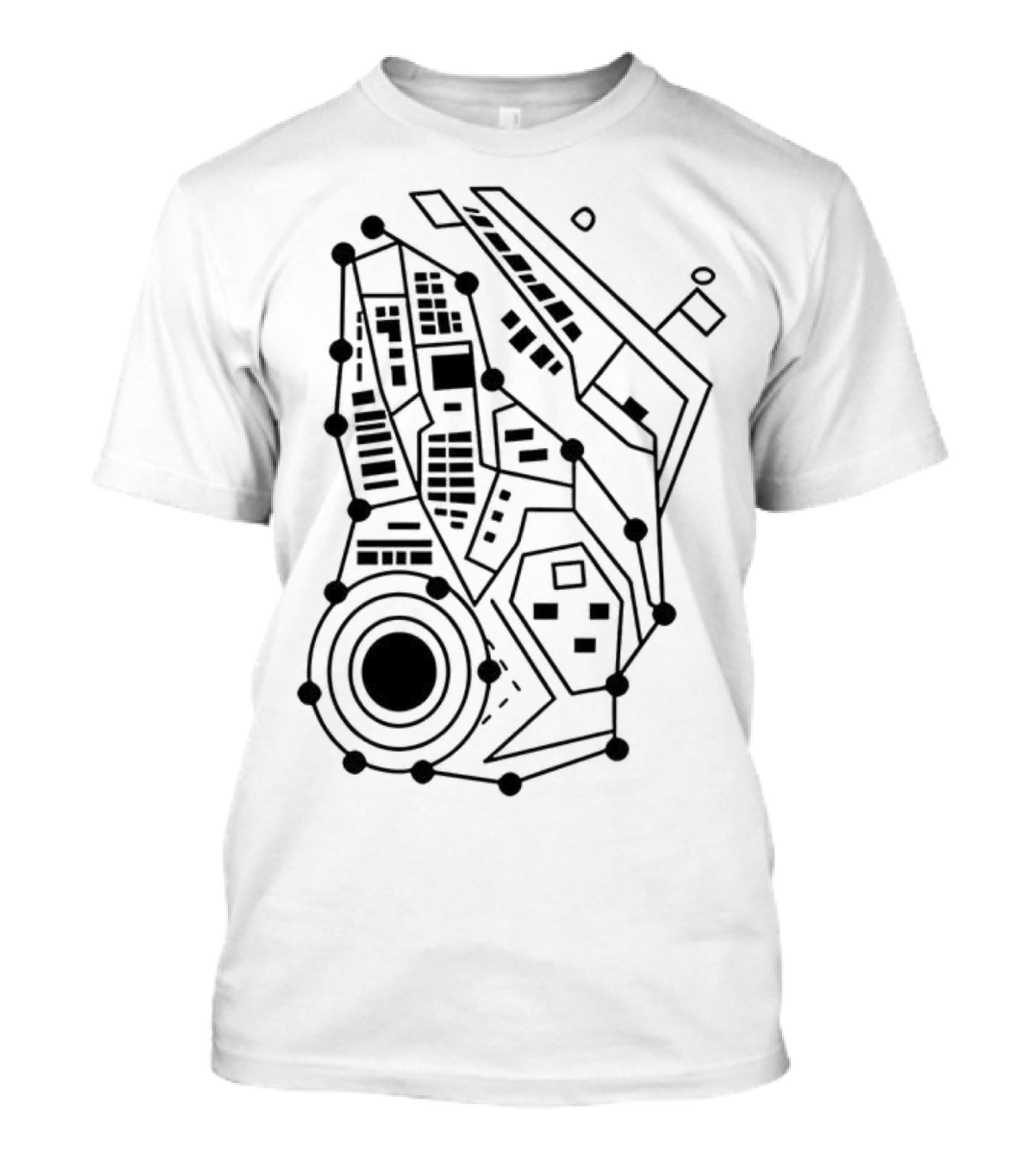 Circuit Board Pattern Tech-Inspired Circuitry T-Shirt