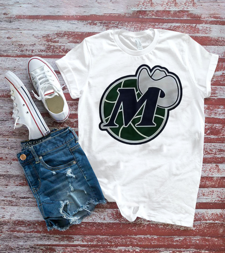 Dallas Mavericks M With Cowboy Hat And Basketball Icon T-Shirt