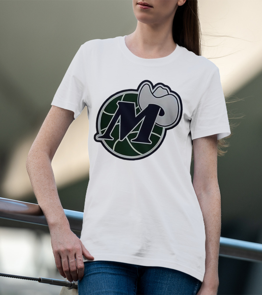 Dallas Mavericks M With Cowboy Hat And Basketball Icon T-Shirt
