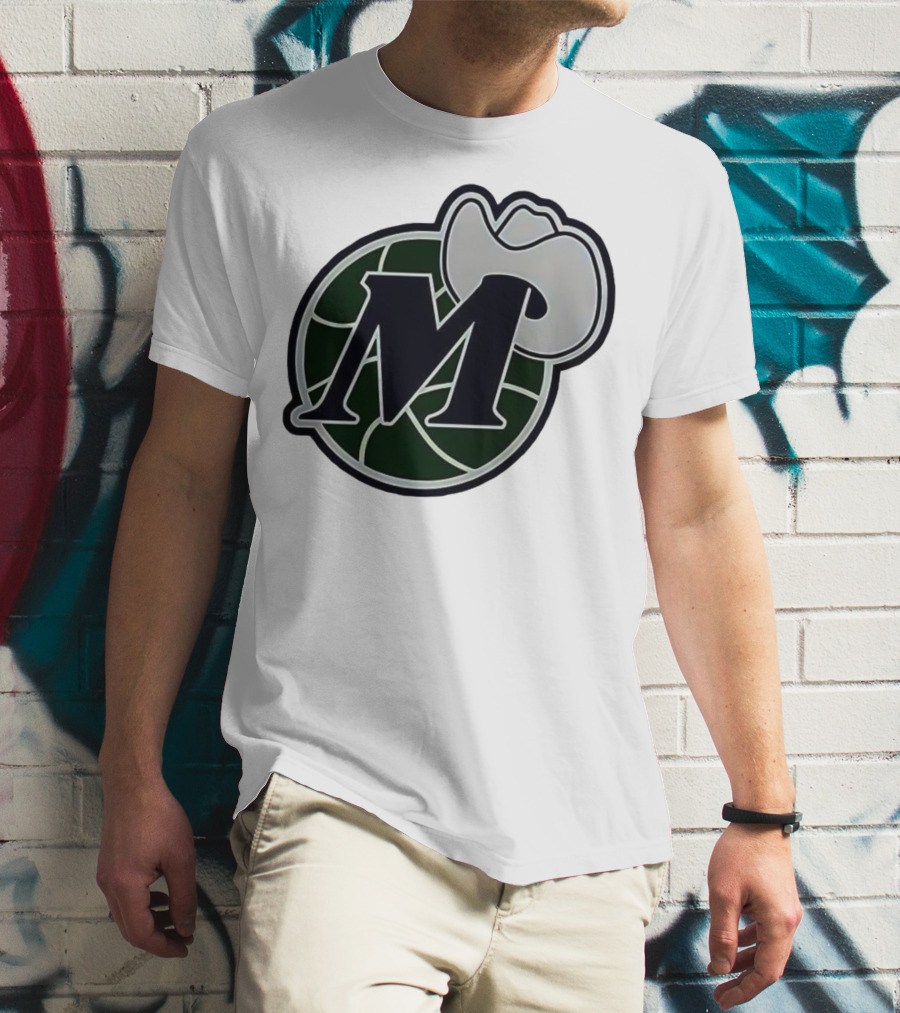 Dallas Mavericks M With Cowboy Hat And Basketball Icon T-Shirt