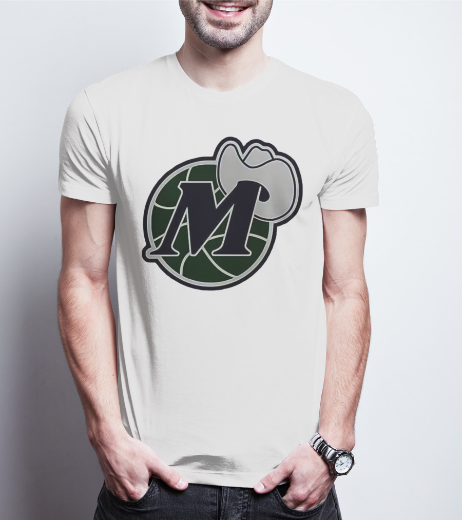 Dallas Mavericks M With Cowboy Hat And Basketball Icon T-Shirt