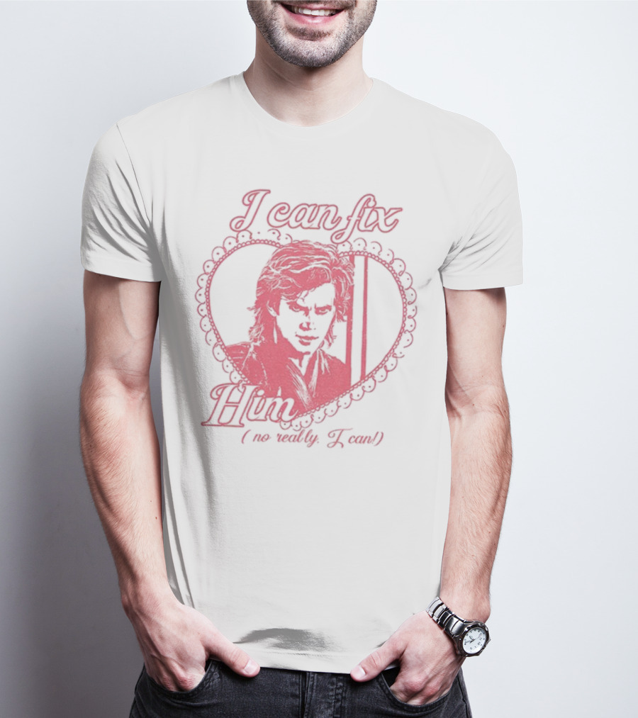 Coquette Anakin Skywalker I Can Fix Him Heart Design T-Shirt