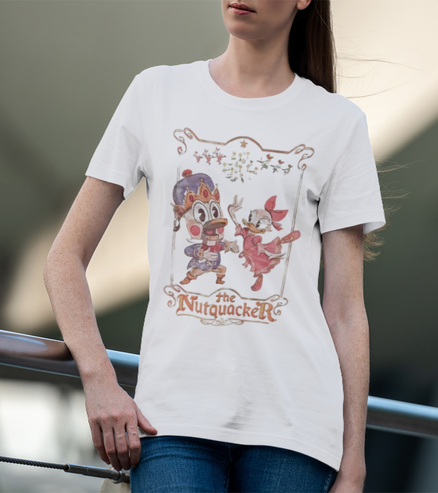 Donald And Daisy Christmas Nutcracker Dance Under Mistletoe T-Shirt
