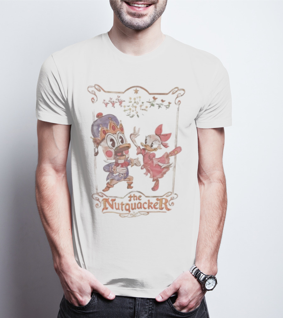 Donald And Daisy Christmas Nutcracker Dance Under Mistletoe T-Shirt