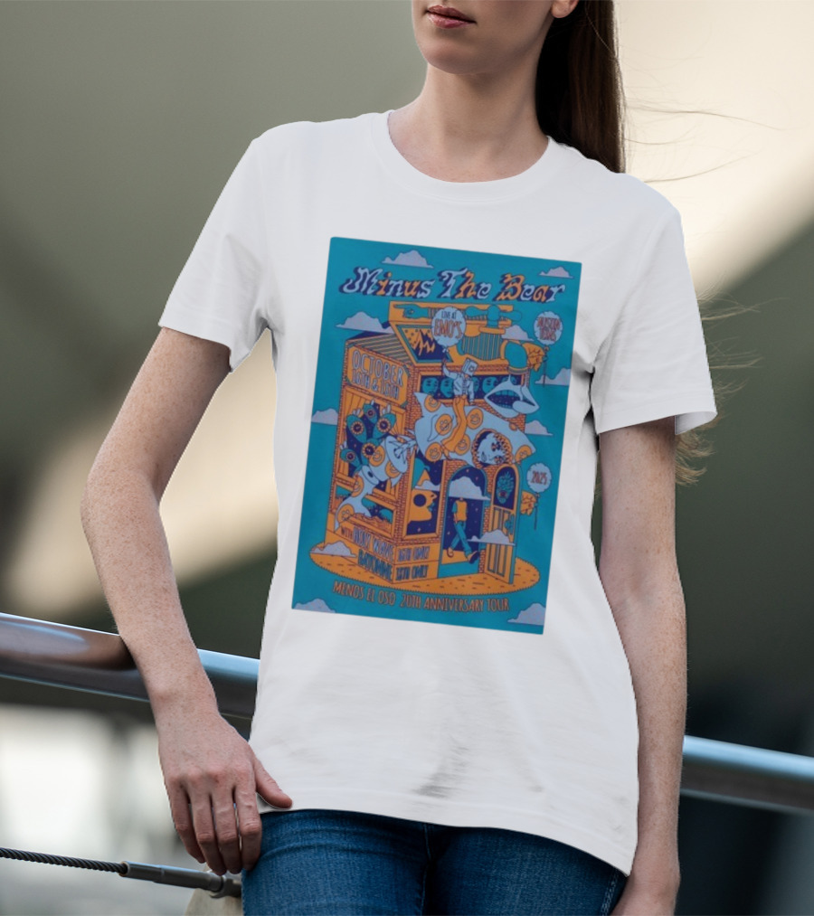 Minus The Bear Live At Emo's Austin Oct 16th & 18th 2025 Menos El Oso 20th Anniversary Tour T-Shirt