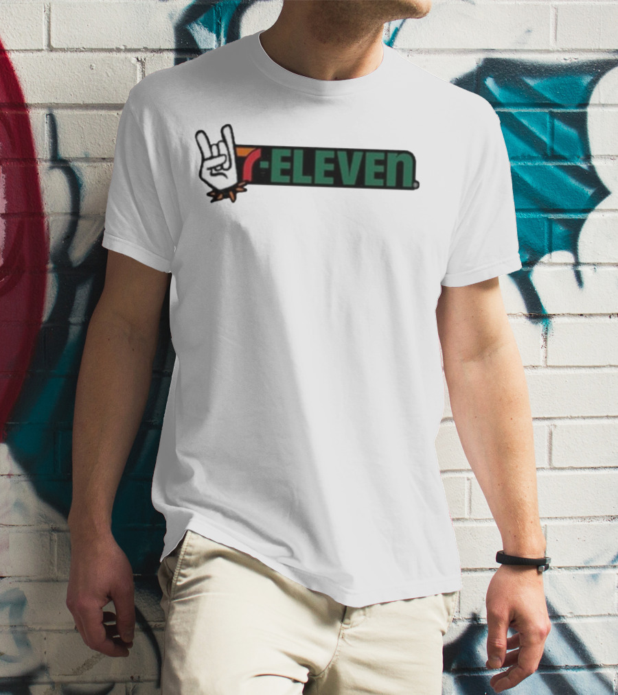 7-Eleven Rock On Devil Horns Hand Gesture T-Shirt