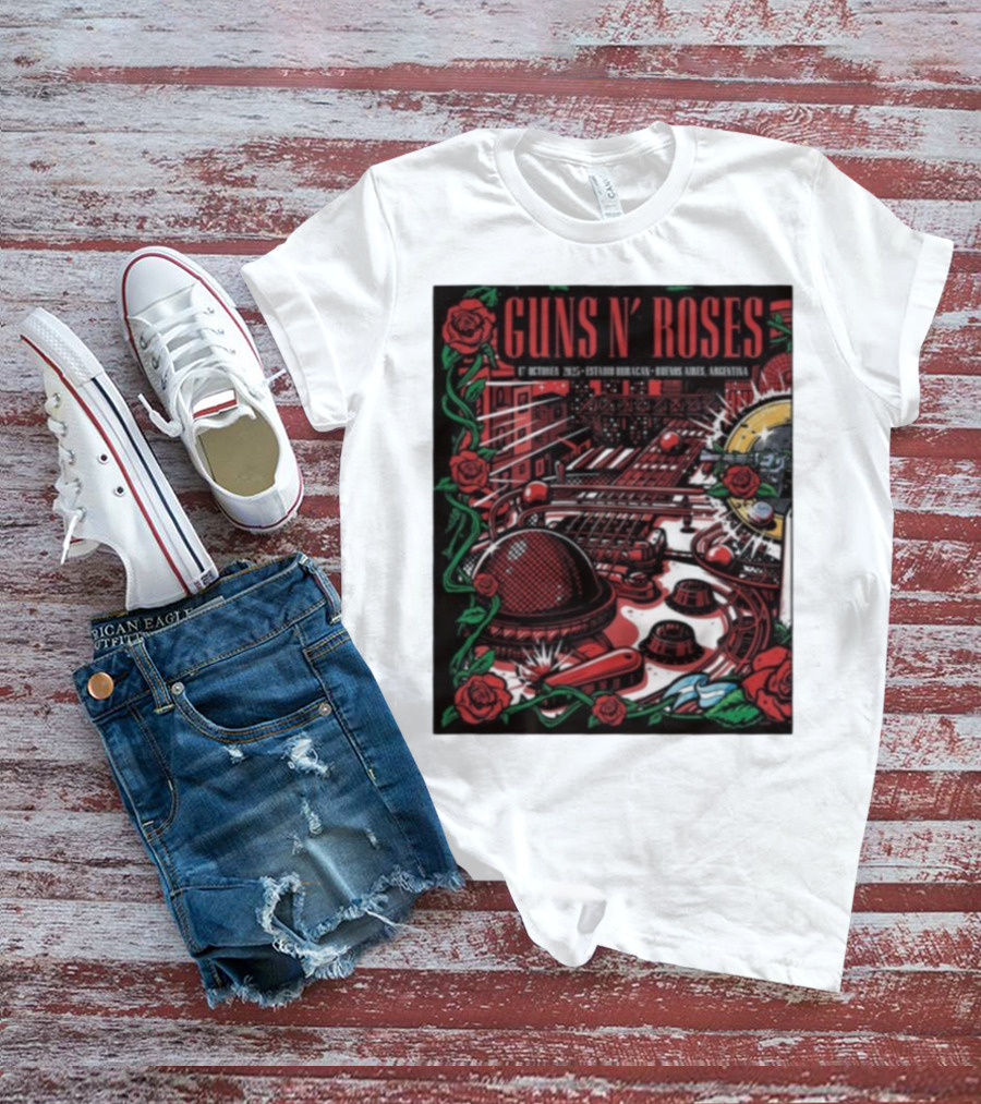 Guns N’ Roses Estadio Huracán 1st October 2025 Buenos Aires Argentina T-Shirt