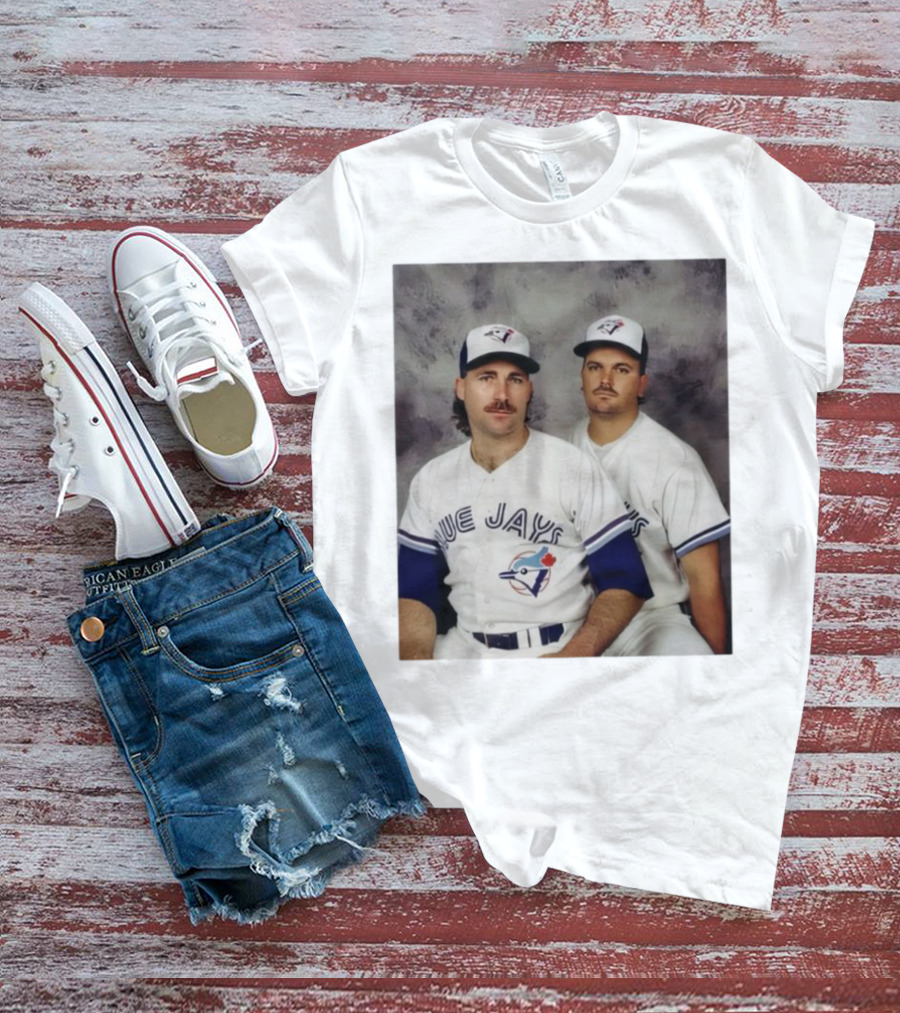 Retro Toronto Blue Jays Baseball Pitchers Dave Stieb David Wells Vintage Team Uniforms T-Shirt