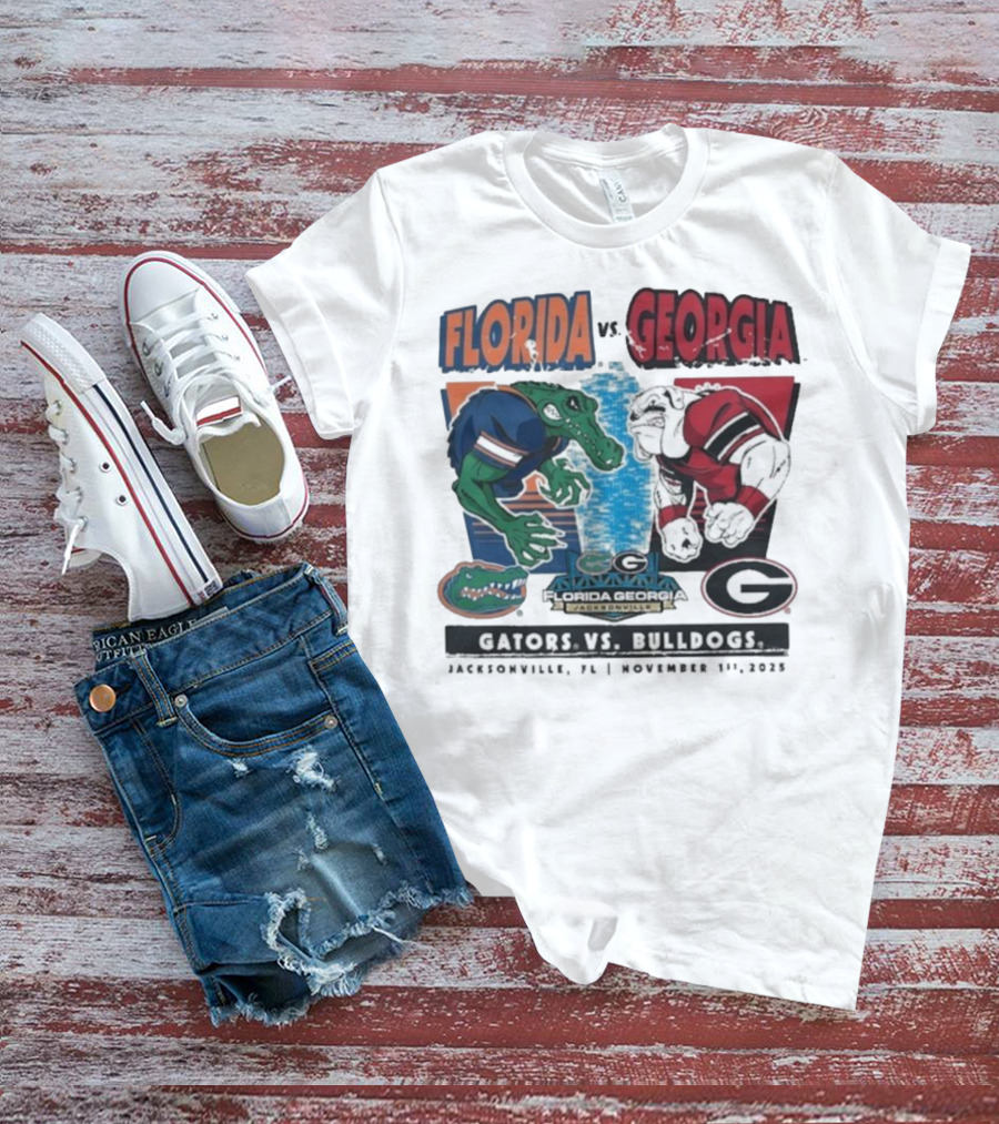 Florida Vs Georgia Gators Vs Bulldogs 2025 Jacksonville Matchup T-Shirt