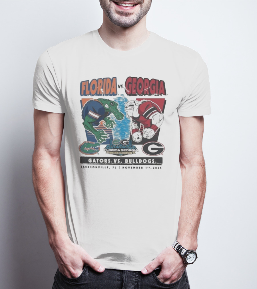 Florida Vs Georgia Gators Vs Bulldogs 2025 Jacksonville Matchup T-Shirt
