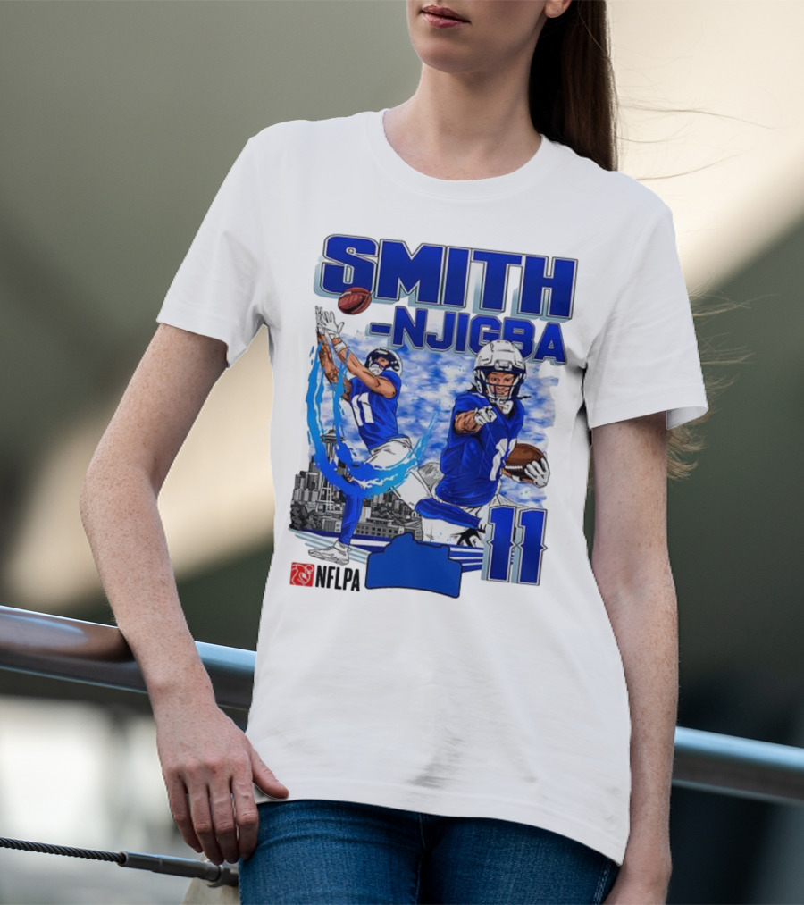Seattle Seahawks Jaxon Smith-Njigba Skyline NFLPA 11 T-Shirt