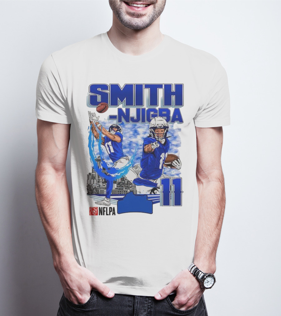 Seattle Seahawks Jaxon Smith-Njigba Skyline NFLPA 11 T-Shirt