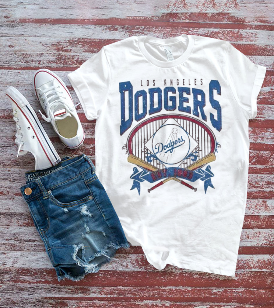 Los Angeles Dodgers Est 1883 Vintage MLB Baseball Dodgers Retro Style T-Shirt