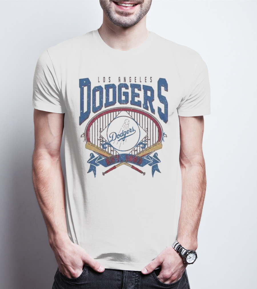 Los Angeles Dodgers Est 1883 Vintage MLB Baseball Dodgers Retro Style T-Shirt