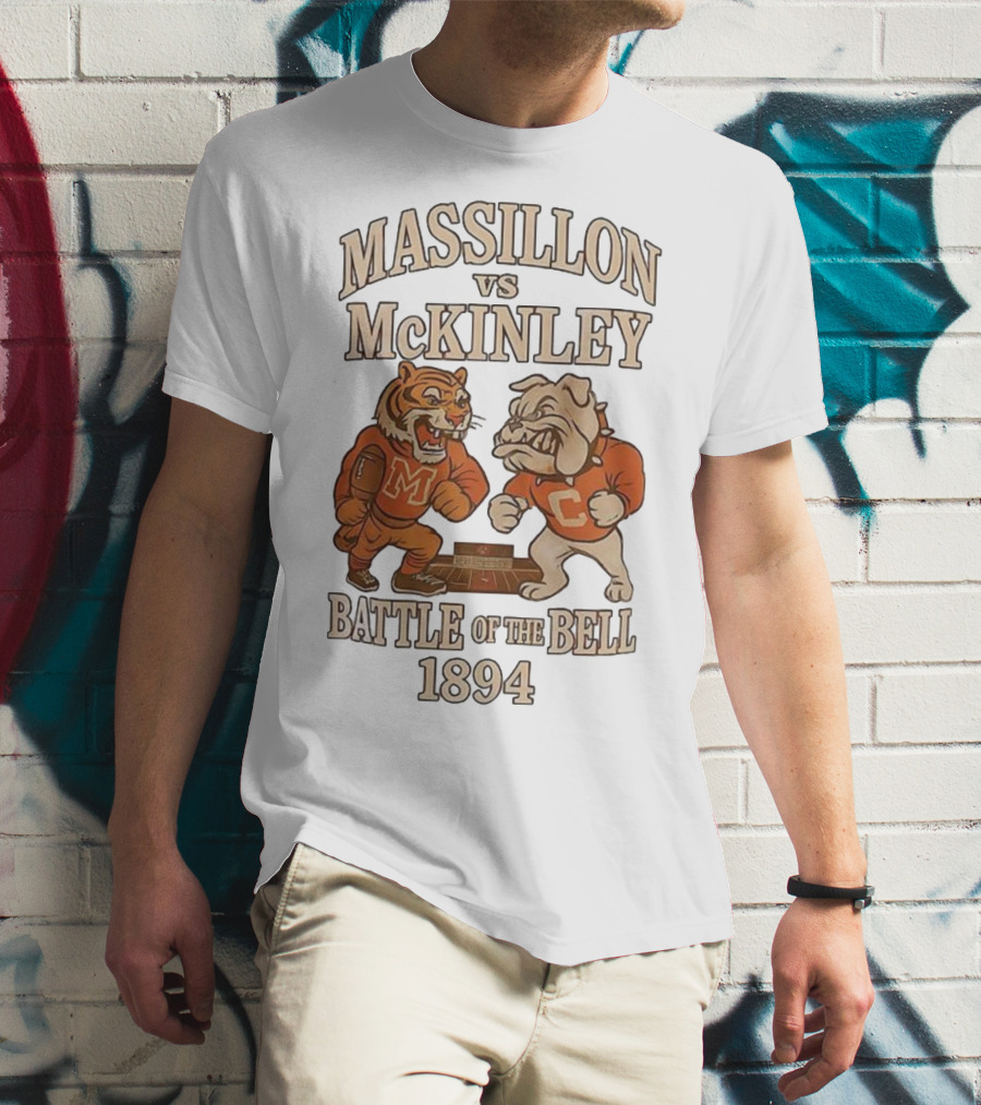 Massillon Vs McKinley Battle Of The Bell 1894 Tiger Vs Bulldog Rivalry T-Shirt