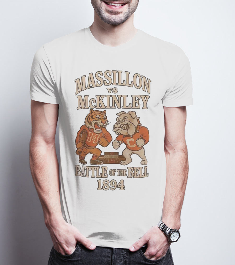 Massillon Vs McKinley Battle Of The Bell 1894 Tiger Vs Bulldog Rivalry T-Shirt