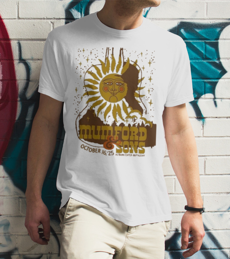 Mumford & Sons 2025 October 16 Pyramid Center Buffalo NY Sun Guitar T-Shirt