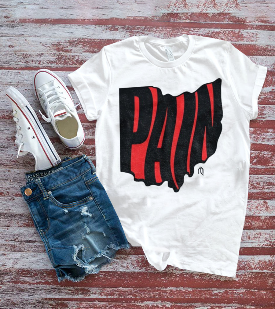 Ohio State Buckeyes Football Pain Map Design T-Shirt