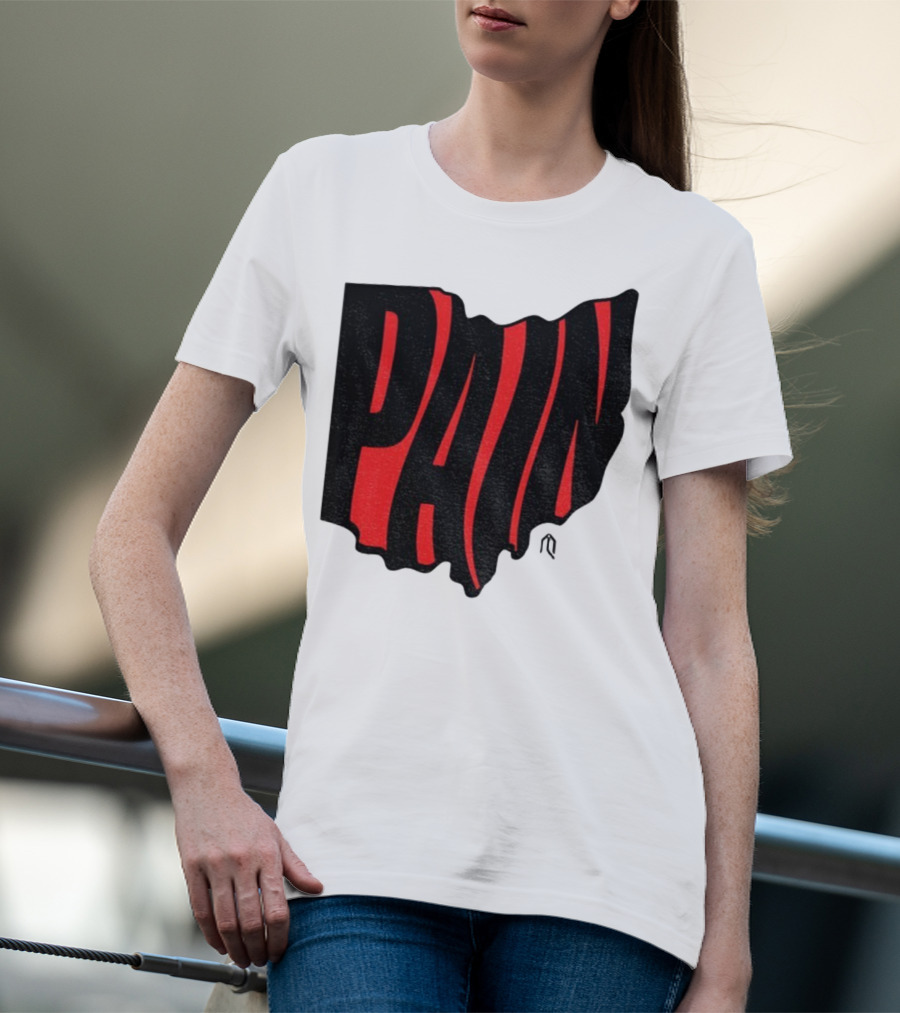 Ohio State Buckeyes Football Pain Map Design T-Shirt