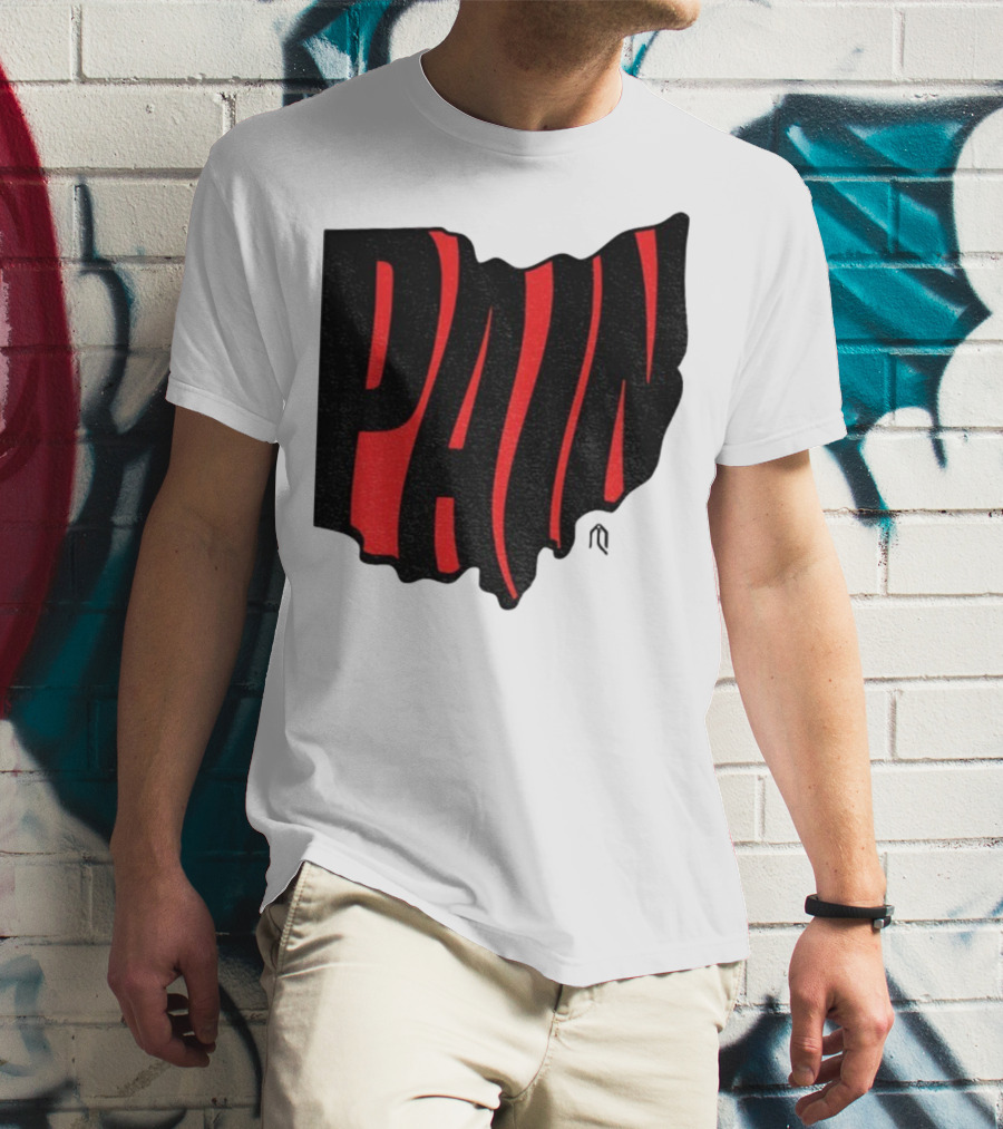 Ohio State Buckeyes Football Pain Map Design T-Shirt