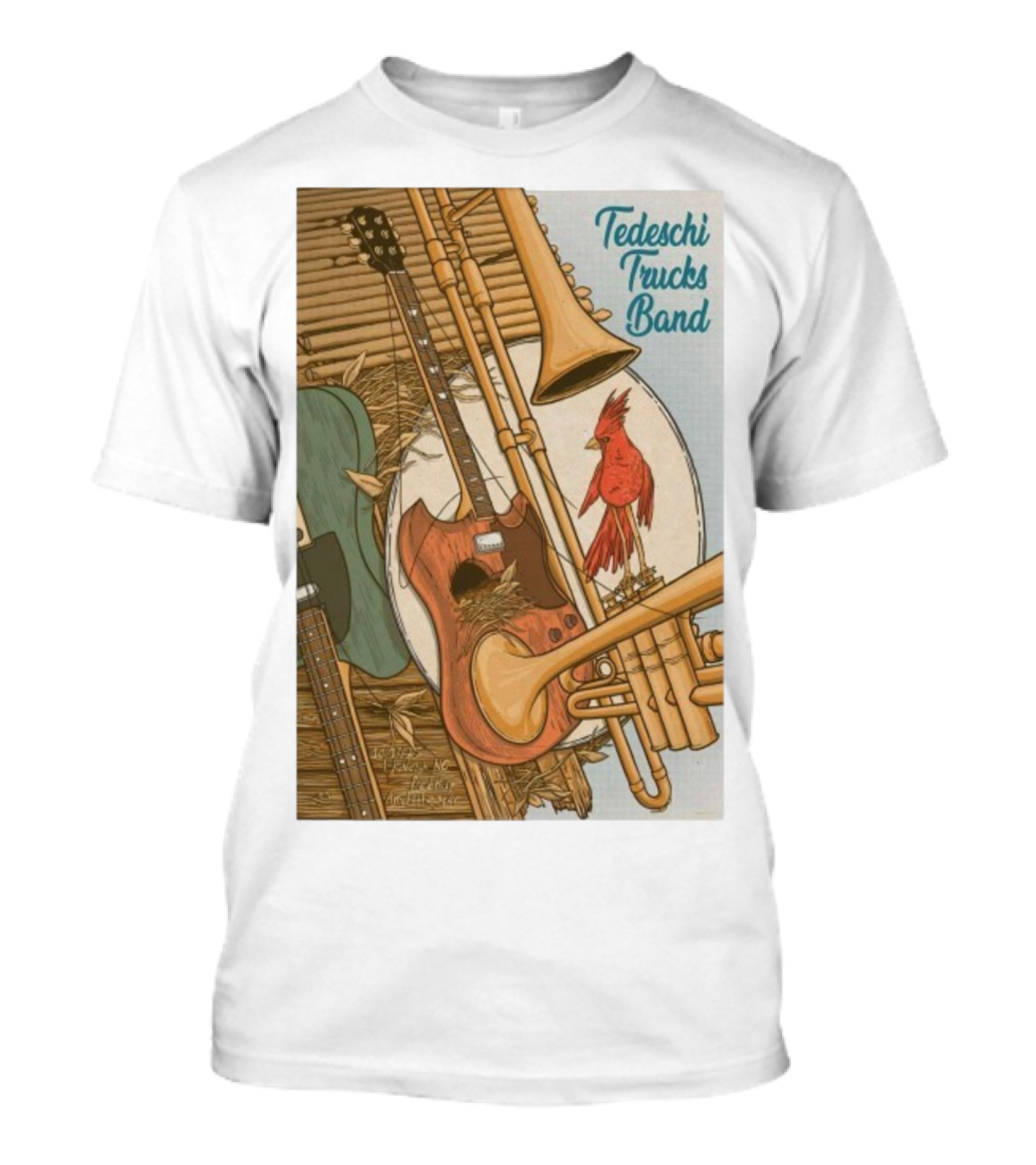 Tedeschi Trucks Band Red Hat Amphitheater October 17 2025 Cardinal Guitar Trombone T-Shirt