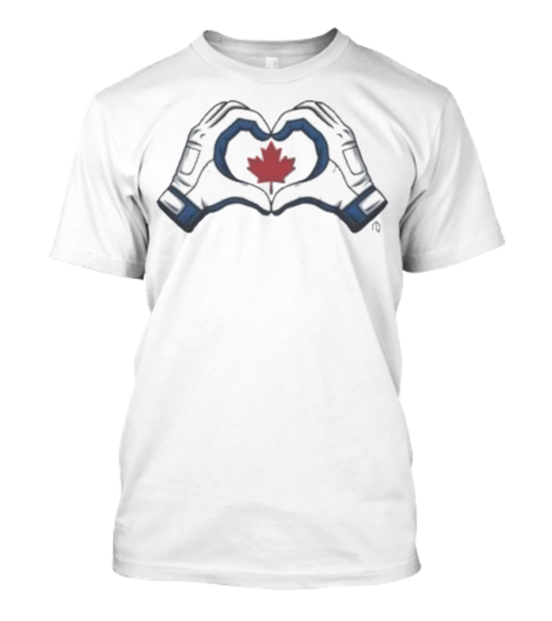 Toronto Blue Jays Canada Heart Symbol With Maple Leaf And Gloves T-Shirt