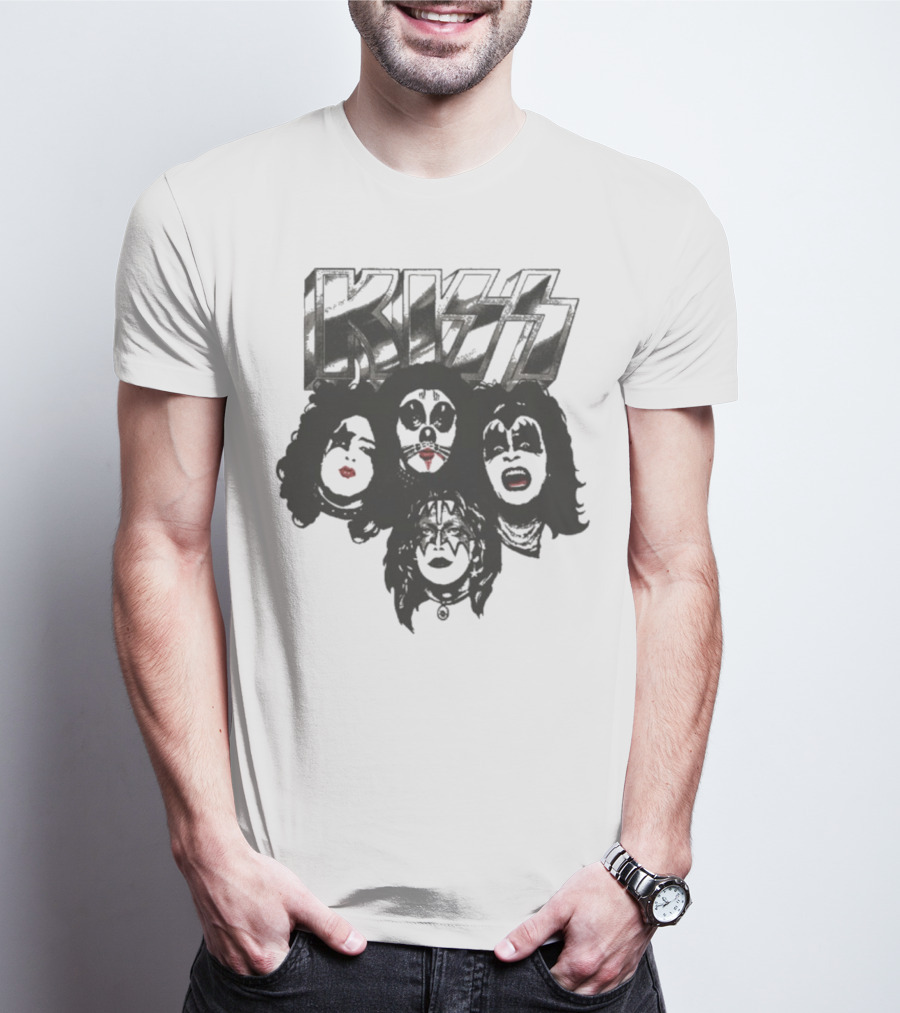 KISS 50th Anniversary Band Member Faces And Logo T-Shirt