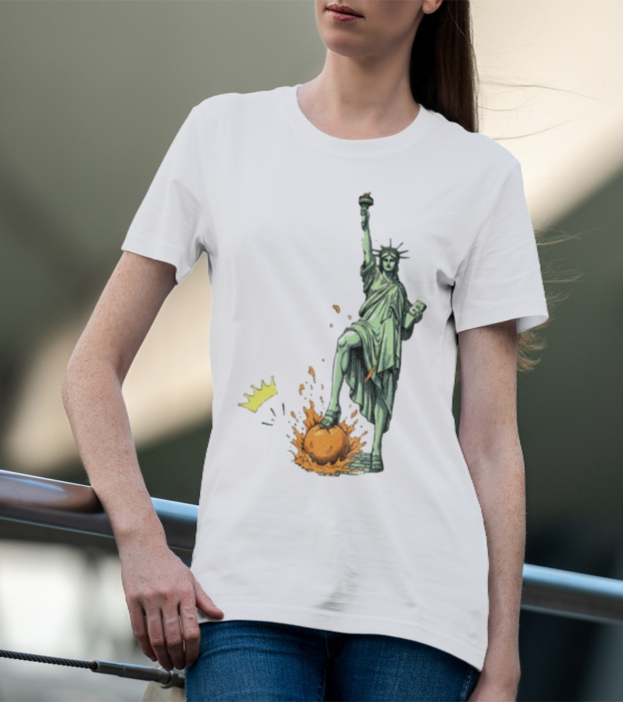 No Kings In America Statue Of Liberty Crown Orange Anti Trump Vintage T-Shirt