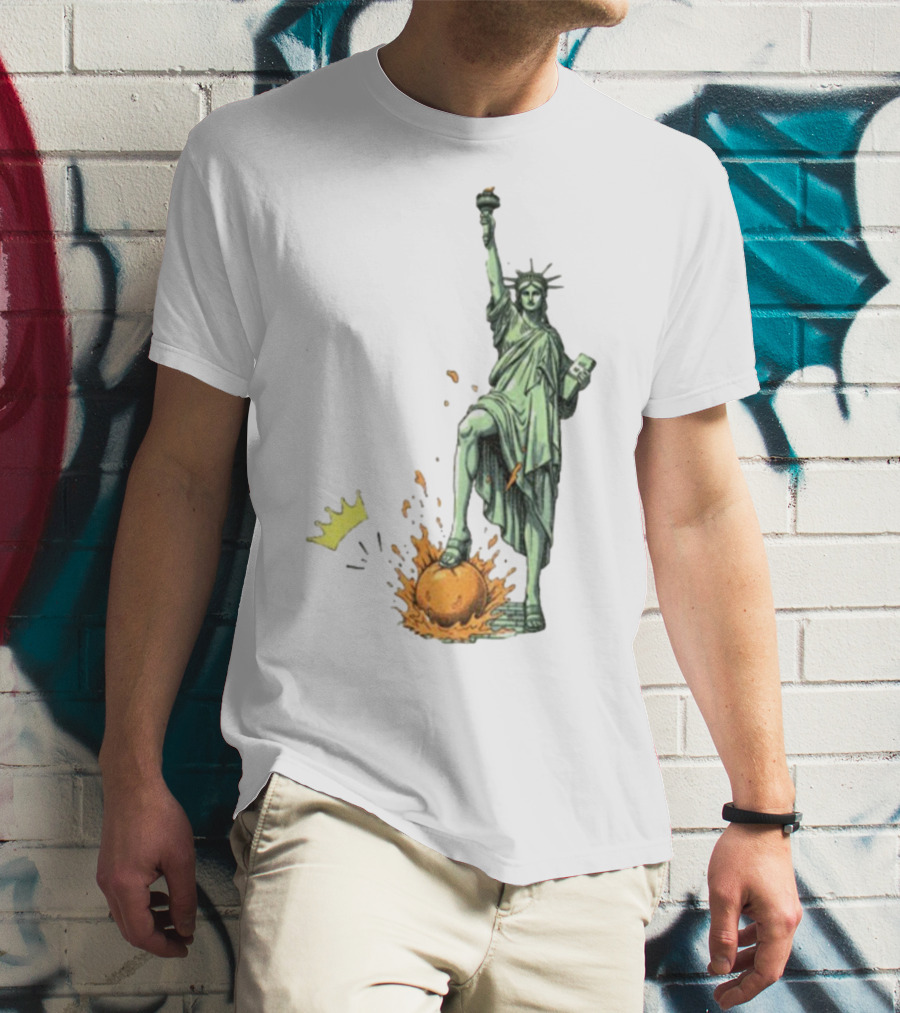 No Kings In America Statue Of Liberty Crown Orange Anti Trump Vintage T-Shirt
