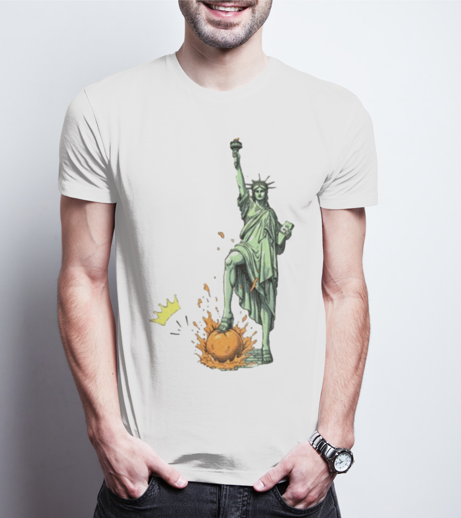 No Kings In America Statue Of Liberty Crown Orange Anti Trump Vintage T-Shirt