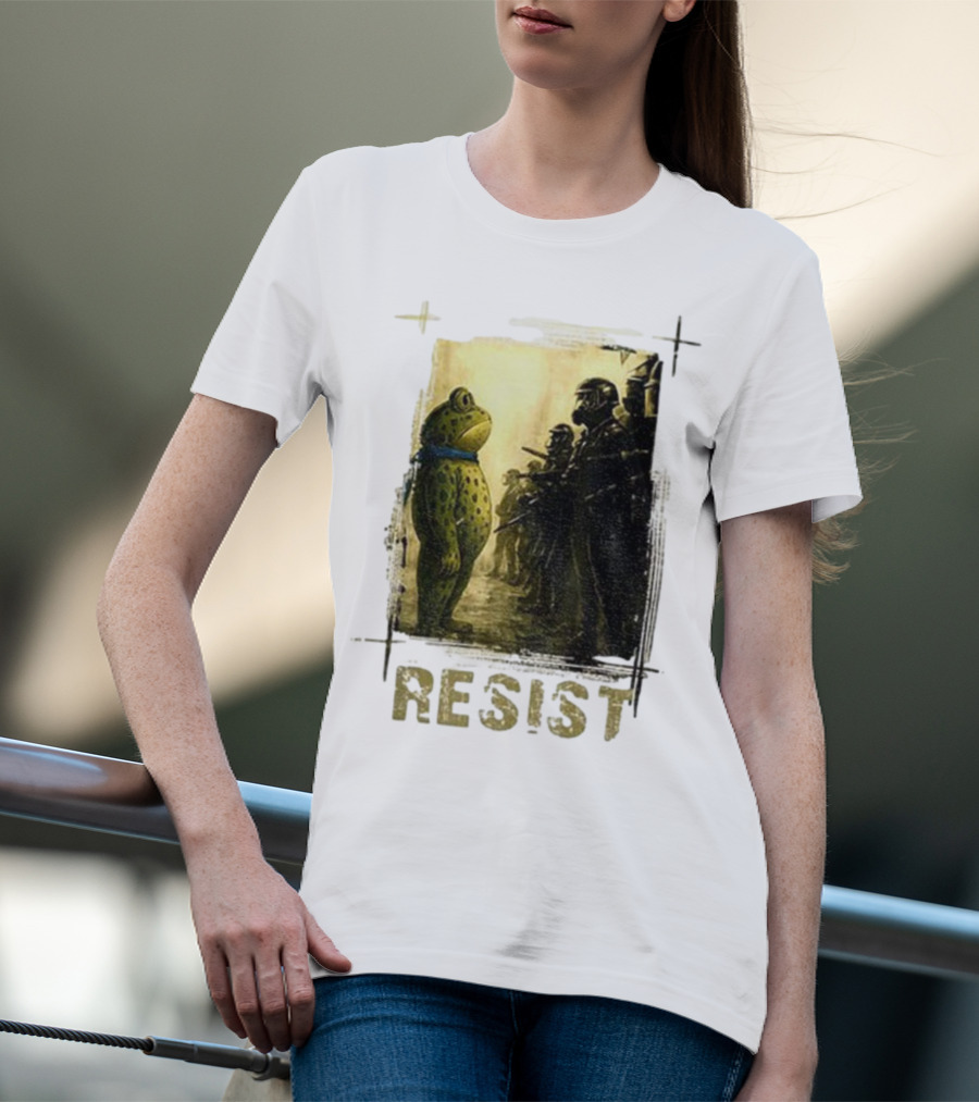 Resist Portland Frog Protest Vintage Activist Police Confrontation T-Shirt