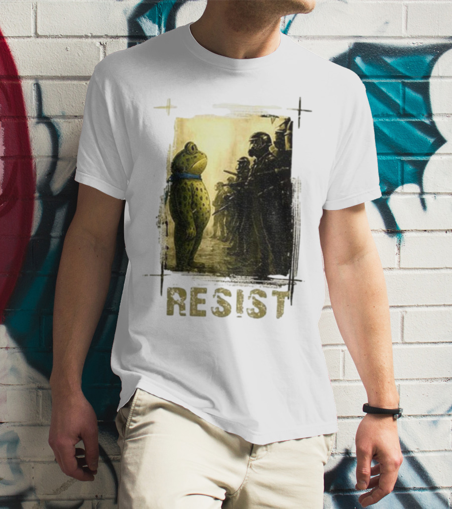 Resist Portland Frog Protest Vintage Activist Police Confrontation T-Shirt