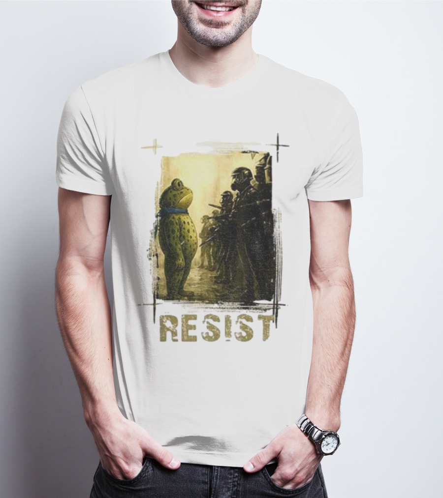 Resist Portland Frog Protest Vintage Activist Police Confrontation T-Shirt