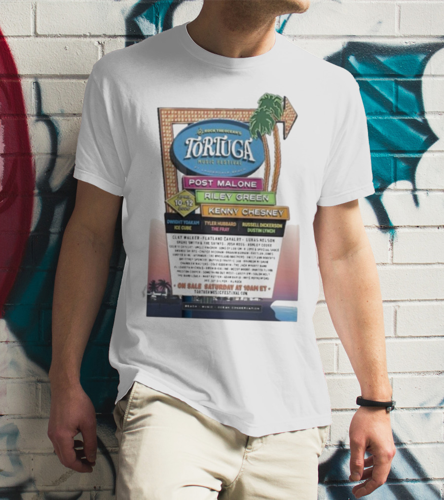 Rock The Ocean’s Tortuga Music Festival April 10 12 2026 Ft Lauderdale Beach Post Malone Riley Green Kenny Chesney T-Shirt